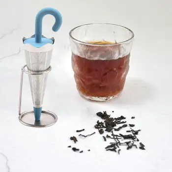 אנטי-דפורמציה תה מסננת מטריה בצורת תה מסננת נירוסטה תה Infuser מטריה צורה בטמפרטורה גבוהה עבור מזון