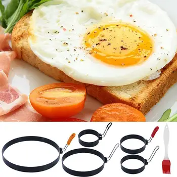 ביצה הטבעת לטיגון נייד 5 יח סיליקון מטוגן ביצה טבעת פנקייק ביתיים פנקייק הטבעת מטבח אפייה ביצה חביתות כלים