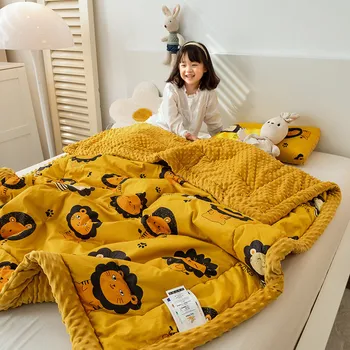 בעלי חיים חמודים שמיכה לילדים רכים פלאפי שמיכות חורף חם כיסוי מיטה עבה משוקלל שמיכה ילדים מצוירת שמיכת פוך