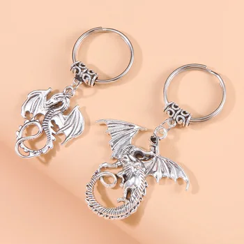 בציר דרקון מתכת מחזיק מפתחות עבור נשים מתוק מגניב מגמת אופנה מפתח טבעת קסם אביזרים X006