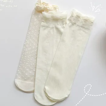 בקיץ קרח דק משי גרביים ילדים תחרה רשת לנשימה גל של ילדים גרבי בחורה ערימת גרביים