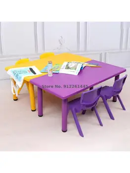 גן שולחנות וכיסאות לילדים שולחן כתיבה יוקרה החליפה הרמת משק הבית פלסטיק מלבני גן עיבוי