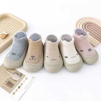 גרביים לתינוק נעלי תינוק חמוד קריקטורה ילדים ילד נעלי גומי רך הבלעדית ילד קומה לנעלי בובה נעלי פעוטות בנות ווקר הראשונה