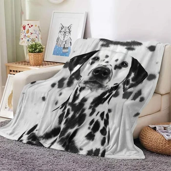 דלמטי פלנל, שמיכות חיה כלב שיער 3D מודפס שמיכת קטיפה על הספה תנומה נסיעות נייד 200x150cm Dropshipping