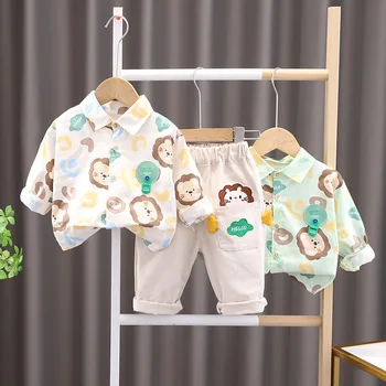 היילוד קריקטורה בגדים חליפת כותנה עבור התינוק קבוצה בגדי סתיו אביב החולצה העליונה+מכנסיים 2Pcs תינוק פעוט נוחות רכה להגדיר