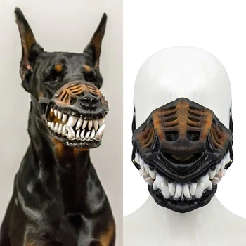 הכלב הפה מסכת מרופד מגומי לטקס פרצופיהם עבור כלב גדול לשחק תפקיד הכלב מסכת גור ליל כל הקדושים Cosplay צילום אביזרים הכלב אביזרים