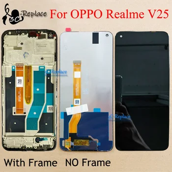 המקורי Black 6.6 אינץ ' עבור OPPO Realme V25 2022 תצוגת LCD מסך מגע דיגיטלית הרכבה החלפה / עם מסגרת