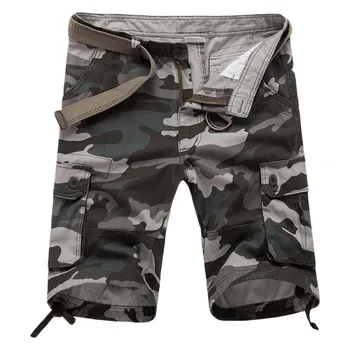 הסוואה מטען רופף מכנסי גברים 2023 קיץ אופנה צבאית הסוואה מכנסיים קצרים Homme מכנסיים קצרים עם כיסים במכנסיים