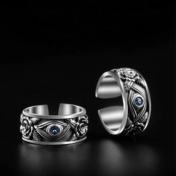 העין של הורוס מצרים העתיקה וינטאג ' של הגברים עין של Ugart הטבעת יברך אלוהים מזל תכשיטים מסיבת מתנה מתכוונן