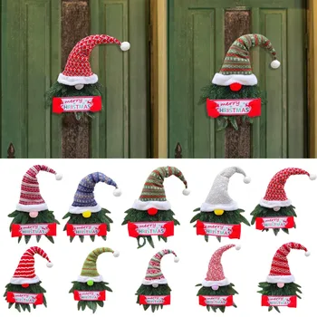 חג המולד גמד עיצוב פנים בובה הדלת תלוי שלט מחט אורן עיצוב קישוטי חג מולד קישוט מתנות חג המולד ציוד למסיבות