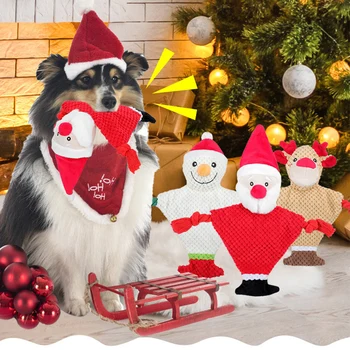 חג המולד הדרכה אינטראקטיבית צעצוע נשיכה עמיד ניקוי שיניים לכלב כלי פסטיבל הנושא עם חבל כותנה גדולות, כלבים קטנים