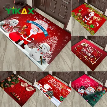 חג המולד שטיח אדום חג המולד קישוט מחצלת דלת כניסה נגד החלקה מחצלת קישוט הבית ואנטי עכירות אביזרים