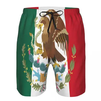 חוף בגדי ים של גברים מהיר ייבוש בגדי ים מקסיקני דגל רקע גברים לנשימה בגדי ים קצרים חוף סקסי זכר בגדי ים