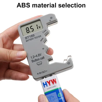 חשמל מתח גלאי ABS מבודד מעטפת פלסטיק תצוגה דיגיטלית בודק סוללה עם תצוגת LCD 1.5 V סוללות כפתור