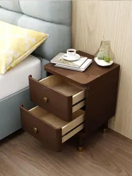 טהור עץ מלא 20/30/40cm50 מיני דירה קטנה ליד המיטה שולחן בצבע אגוז פשוט קראק אחסון ארון לאחסון