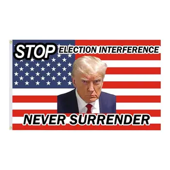 טראמפ Mugshot דגל לא להיכנע טראמפ באנר דגל אמריקה לדעוך הספל עמיד דו צדדי 3 שכבות פוליאסטר באנר הספל
