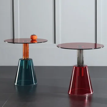 יוקרה לצד שולחנות קפה עיצוב תעשייתי קטן סביב שולחנות קפה מזכוכית גלאם שולחן בסים דה סלון הרהיטים בסלון