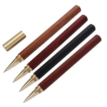 כתיבה כתיבה כלי מתכת כובע שחור מילוי כדורי עץ עט רולר בול פליז עט מתכת ג ' ל עט רולר בעט כדור