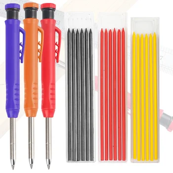 מוצק נגר עיפרון סט כלי נגרות עיפרון מכני 3 צבעים מילוי בנייה כלי נגרות סימון Scriber