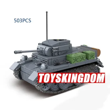 מלחמת עולם 1:30 קנה מידה פנזר II אור טנקים ברכב צבאי מודל בניין WW2 גרמניה כוחות צבא דמות לבנה צעצוע