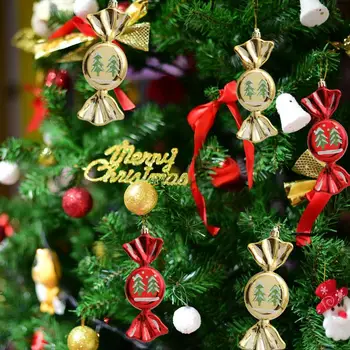 סוכריות חג המולד תפאורה תוססת סוכריות חג המולד קישוטים חגיגיים לשימוש חוזר לתלות קישוטים על עץ חג המולד סט של 2