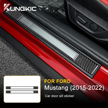 עבור פורד מוסטנג 2015-2019 2020 2021 2022 מוסטנג GT פחמן עבור פורד מוסטנג מדבקה לדלת אדני מגן שומרים אביזרים
