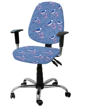 ציפורים על פריחת השזיף סניפים אלסטי כורסה כיסא המחשב לכסות למתוח נשלף כיסא משרדי לכיסוי פיצול מושב מכסה