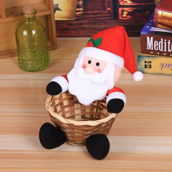 קישוטי חג המולד סנטה קלאוס ממתקים סל שולחן חג המולד קישוט המשפחה מרי עיצוב המסיבה 12x18cm בד במבוק
