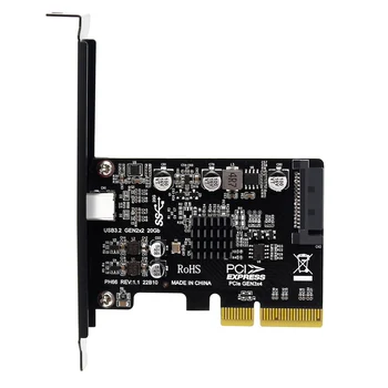 שולחן העבודה PCIe X4 להקליד C USB3.2 Gen2X2 20Gbps לנהוג ללא-הרחבה כרטיס Riser ASM3242 Host Controller כרטיס