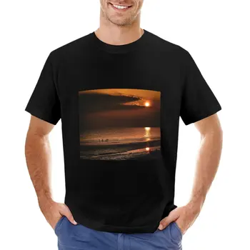 שקיעה יפה בחוף זירת טי-שירט מנופחים חולצות גברים ביגוד