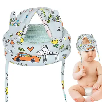 תינוק בראש מגן כותנה חמוד הראש מגן כובע לתינוק מתכוונן רחיץ ספוג מלא בטיחות כובע ריצה הליכה